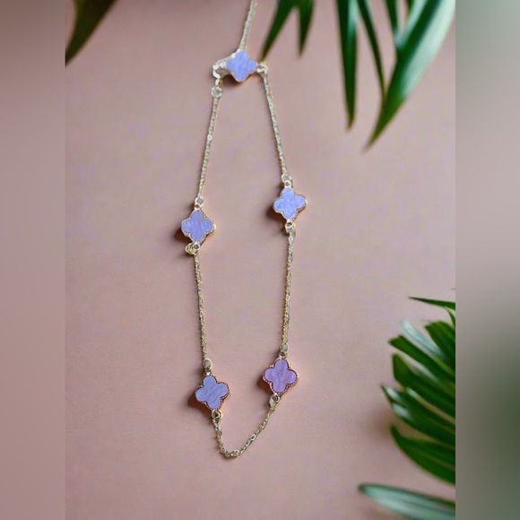 Jewelry - Pink Clover Necklace Set